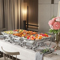 2 Pack 8QT Chafing Dish Buffet Set with Water Pan Stainless Steel Food Warmers for Parties Buffet