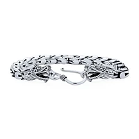 Bling Jewelry Dragon Bracelet Head Dragons Scales Chain Sterling Silver Eye Hook Clasp 8 Inch