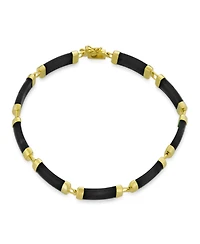 Bling Jewelry Asian Style Natural Stone Strand Contoured Tube Bar Link Bracelet Sterling Silver 7.5 Inch