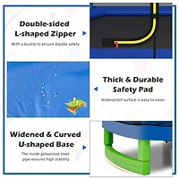 Costway 7FT Kids Trampoline W/Safety Enclosure Net Spring Pad