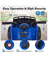 6V Kids Ride On Electric Atv with Led Headlights and MP3 Player-Blue