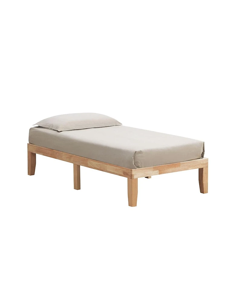 Gymax 14'' Twin Wooden Platform Bed Frame w/ Strong Slat Support Espresso
