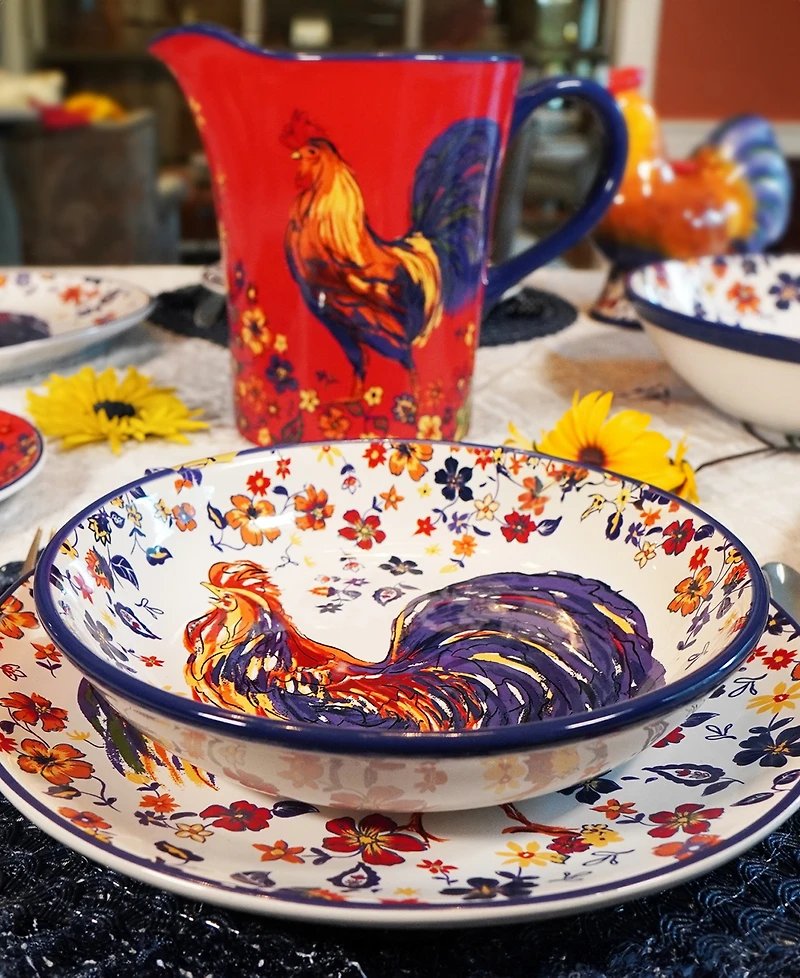 Certified International Morning Rooster Set of 4 Soup Bowls