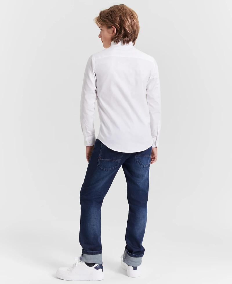 Tommy Hilfiger Big Boys Front Pocket Pinpoint Oxford Shirt