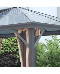 10'x12' Hardtop Aluminum Gazebo with Polycarbonate Roof
