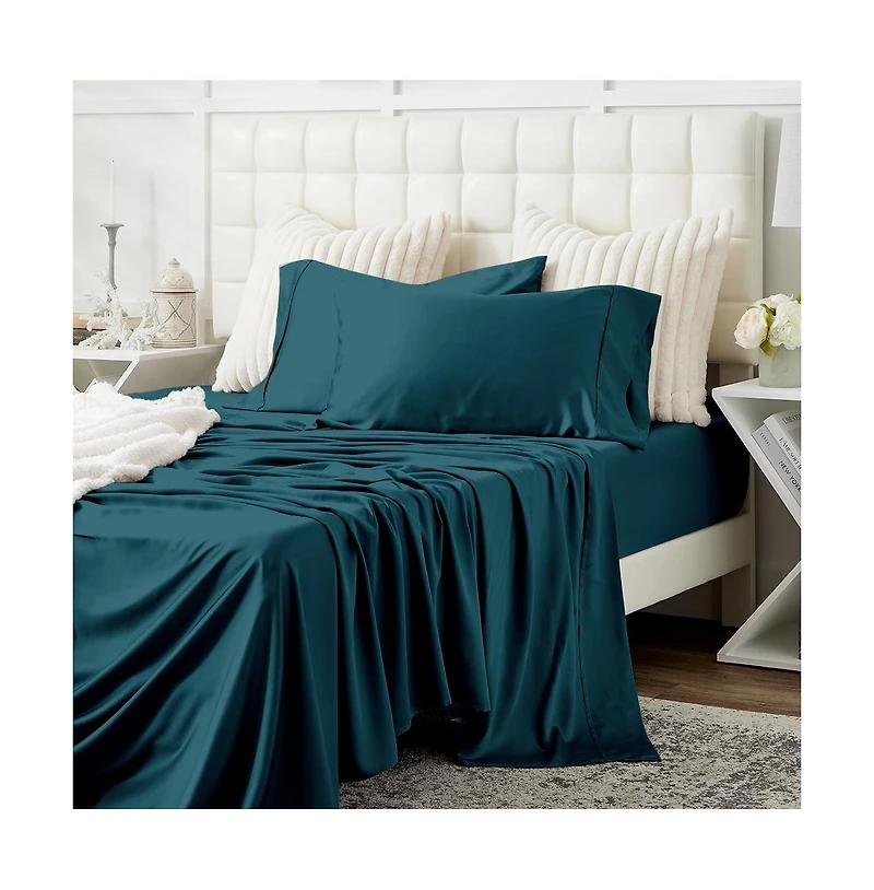 Cosy House Collection 100% Bamboo Viscose - Bed Sheet Set Cooling, Breathable