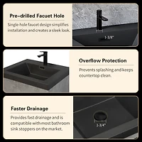 Streamdale 36" Wall-Mounted Vanity with Quartz Top