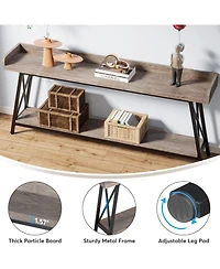 Tribesigns 70.87 inch Extra Long Console Table Behind Couch, Rustic Industrial Sofa Table for Living Room