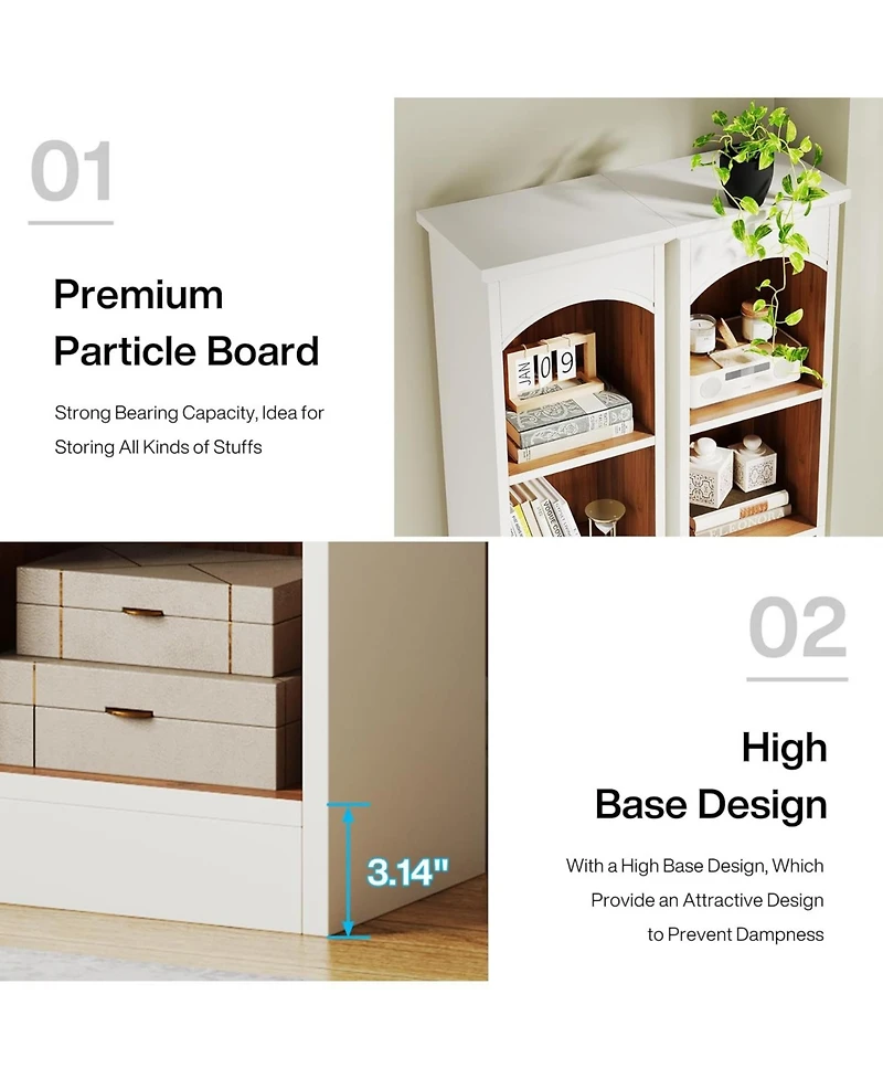 Tribesigns 70.9-Inch Tall Narrow Bookcase Set of 2, 5-Tier Cube Bookshelf with Storage, Modern Slim Corner Display Shelves for Home Office, Living Roo