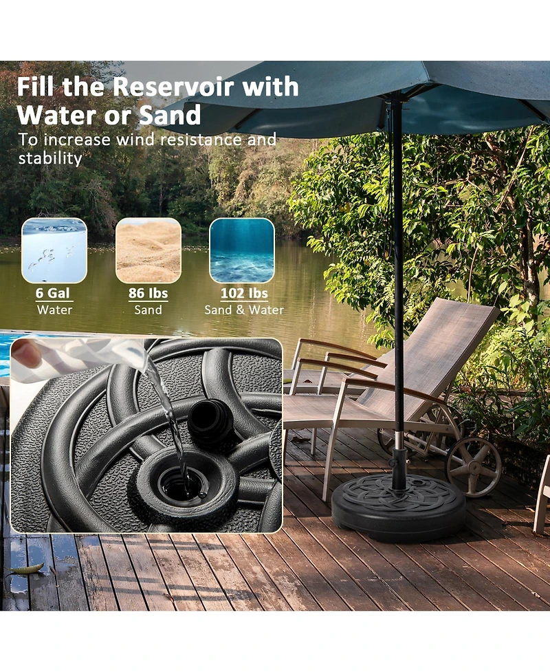 Skonyon 22 Inch Fillable Heavy-Duty Round Patio Umbrella Base Stand