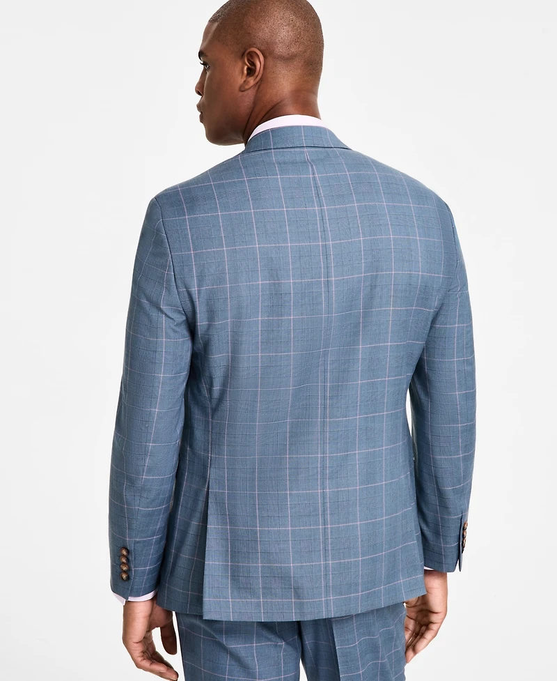 Tayion Collection Men's Classic Fit Plaid Suit Jacket