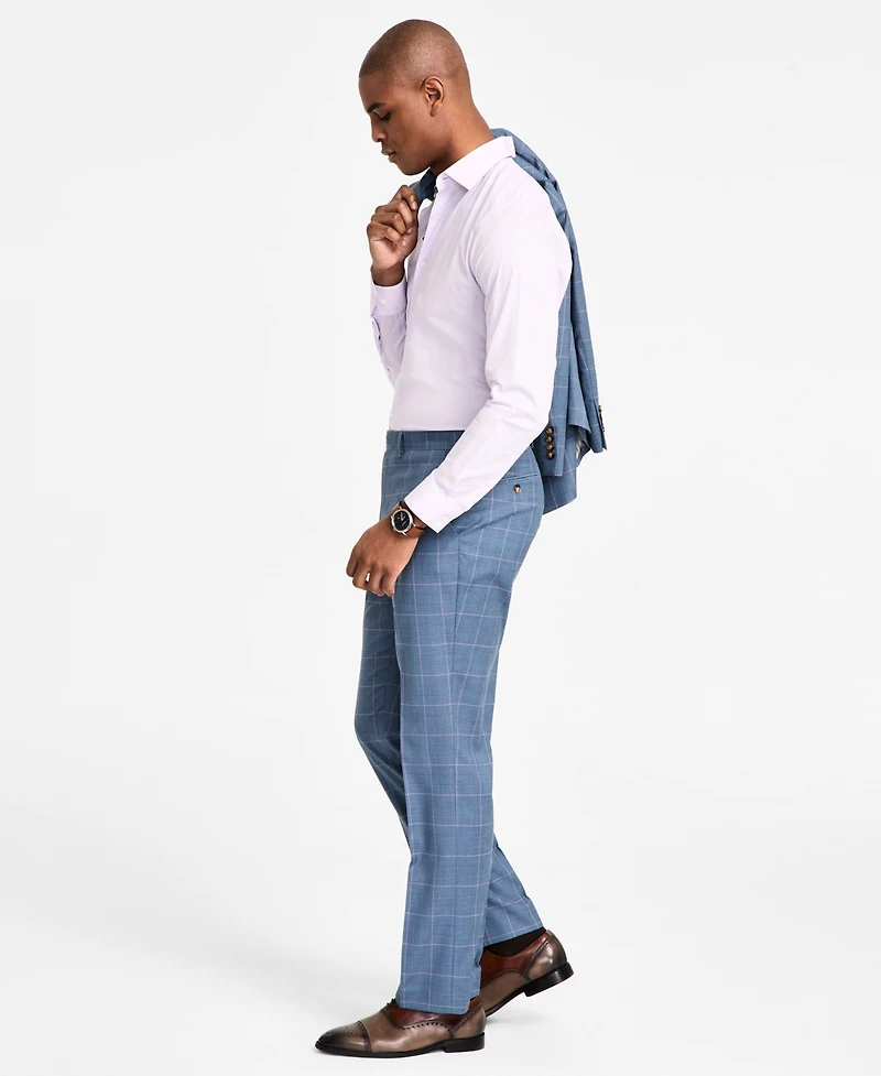 Tayion Collection Men's Classic-Fit Plaid Suit Pants