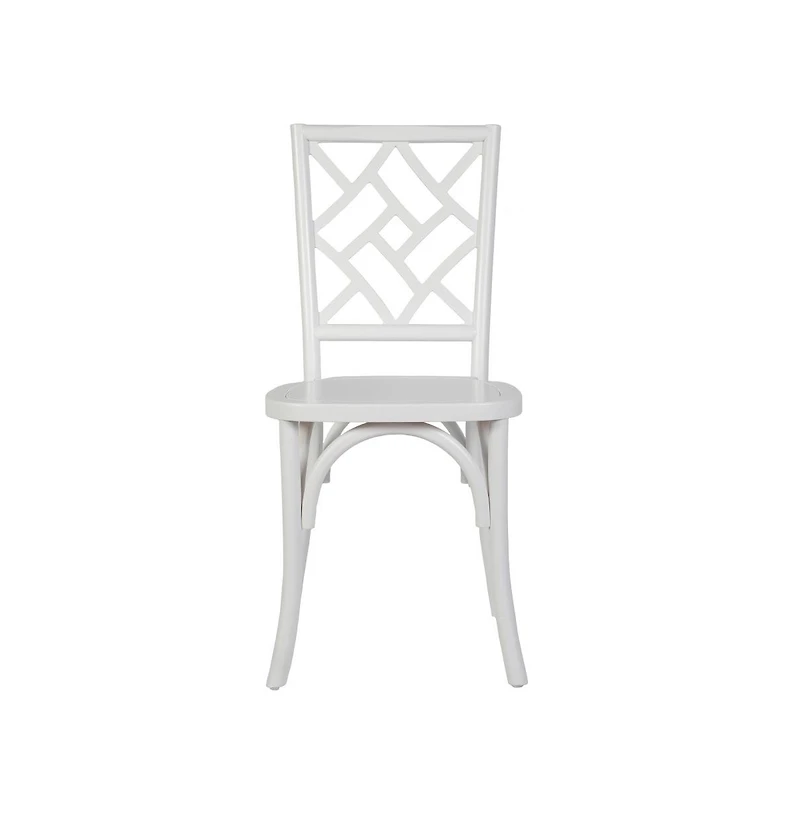 Merrick Lane Mara Solid Wood Dining Chair With Stackable Design, Ornate Seat Back Accenting, And Elegant Finish