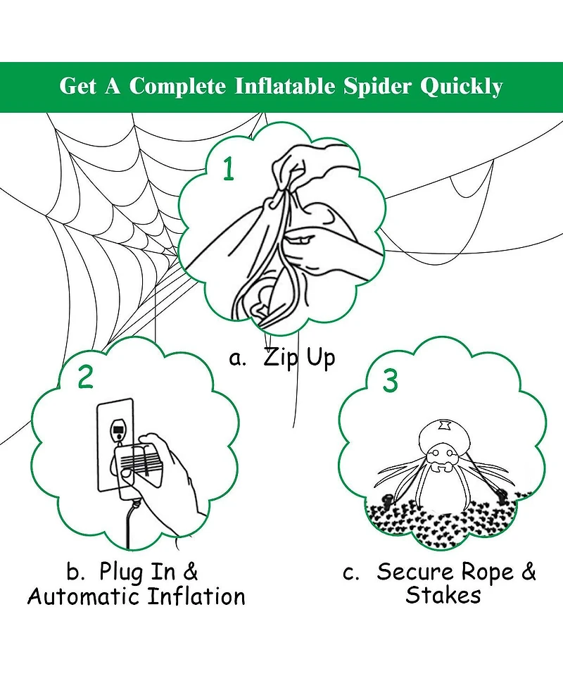 Skonyon 6 Feet Halloween Inflatable Blow-Up Spider