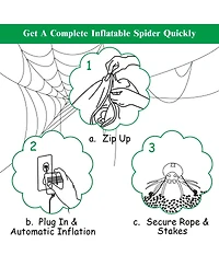 Skonyon 6 Feet Halloween Inflatable Blow-Up Spider