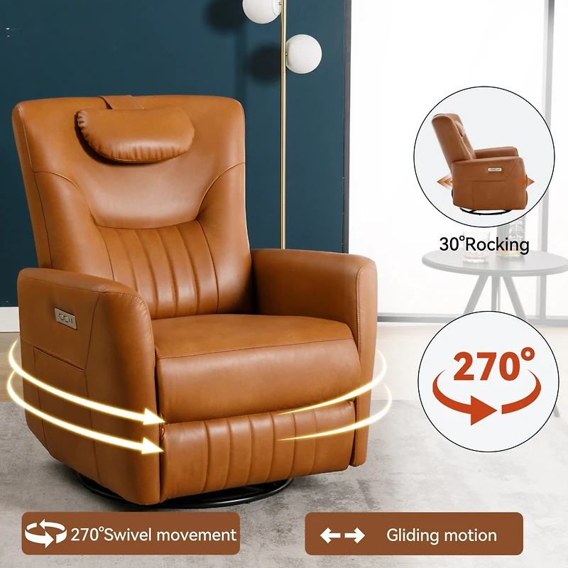 Mondawe Swivel And Rocker Power Recliner Chair