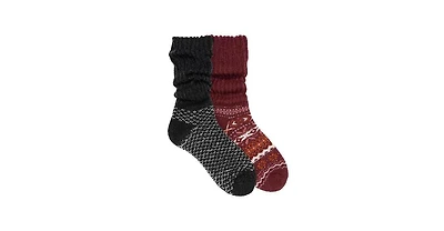 Muk Luks Women's Slouch Heat Retainer Sock (2 Pair Pack)