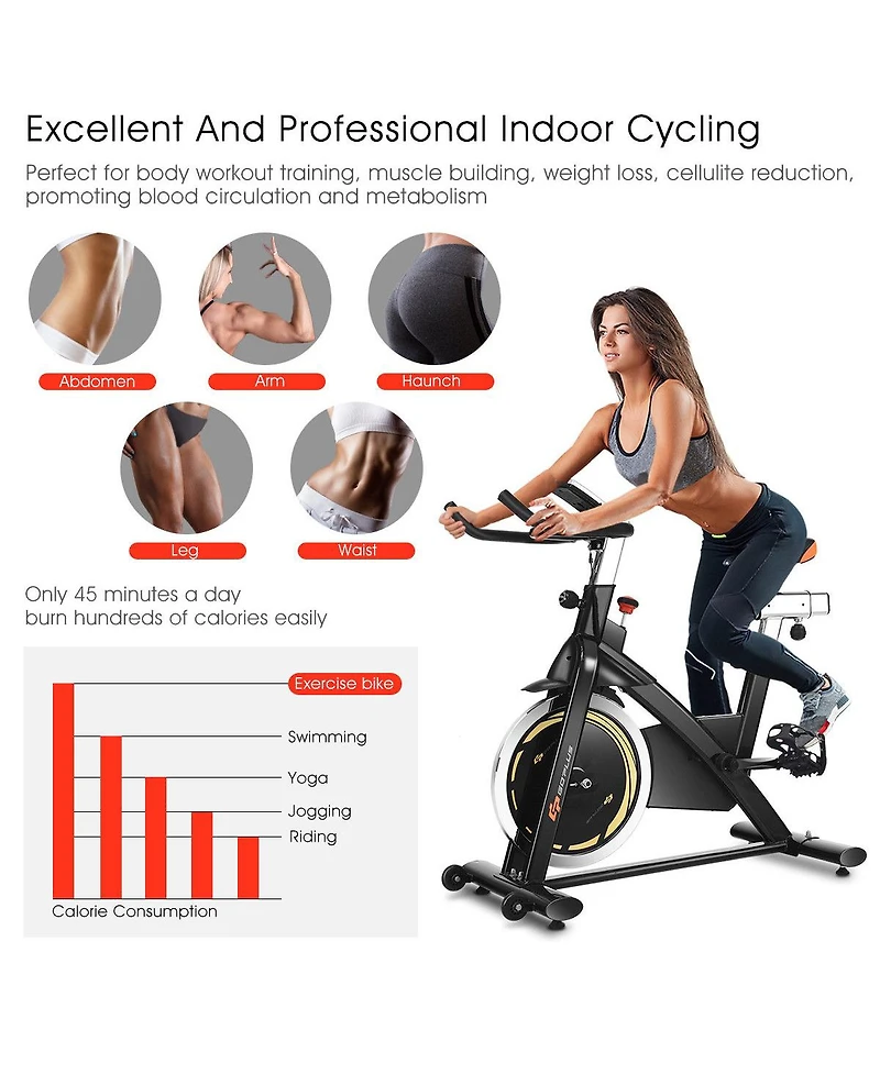 Exercise Bike Cycle Trainer Indoor Workout Cardio Fitness Bicycle Stationary