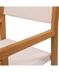Jonathan Y Cukor Classic Vintage Outdoor Acacia Wood Folding Director Chair with Canvas Seat (Set of 2
