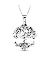 Bling Jewelry Large Celtic Matriarch Mothers Family Wishing Tree Of Life Pendant Necklace Roots Of Family Oxidized Sterling Silver