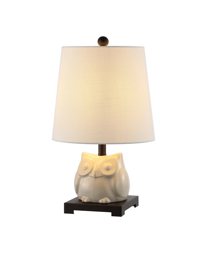 Jonathan Y Justina 16" Ceramic Mini Led Table Lamp, Antique White