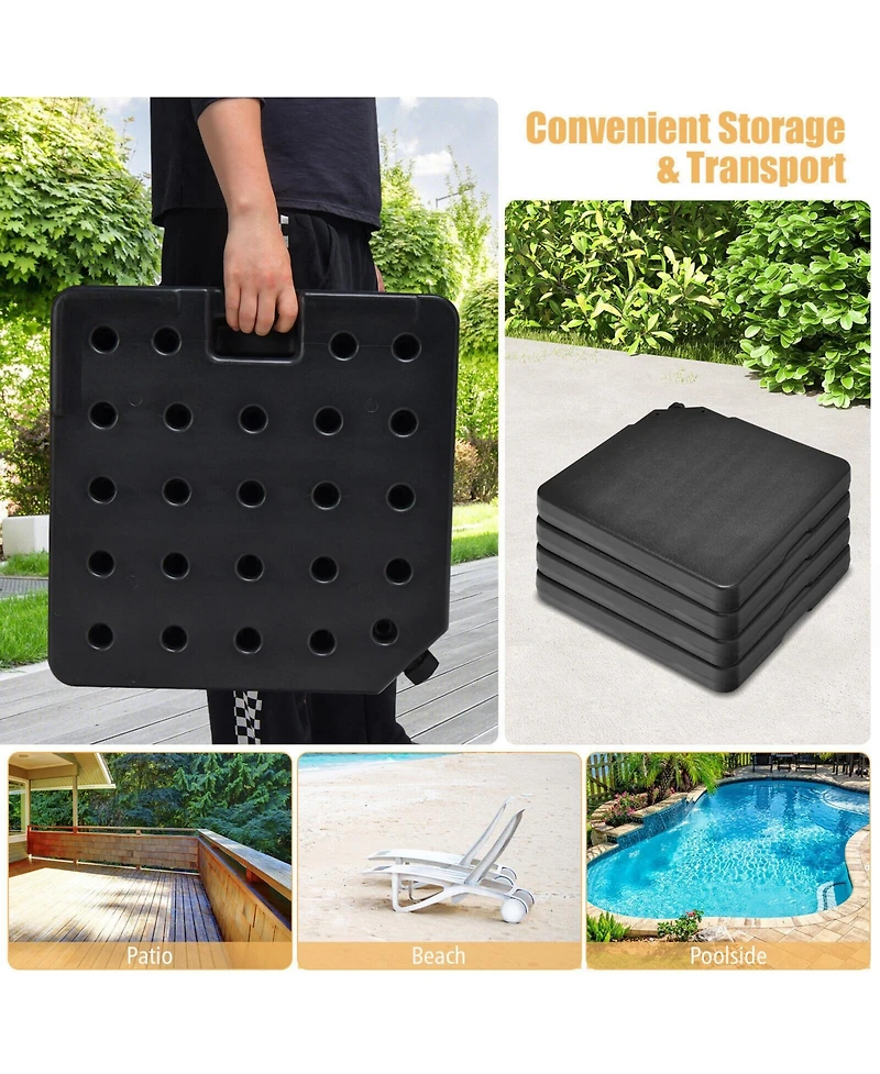 Skonyon 4 Pieces 13L Cantilever Offset Patio Umbrella Base with Easy-Fill Spouts