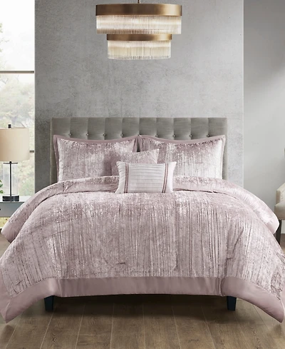 Madison Park Lee Crinkle Velvet 5-Pc. Comforter Set, Full/Queen