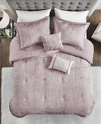 Madison Park Lee Crinkle Velvet 5-Pc. Comforter Set, Full/Queen