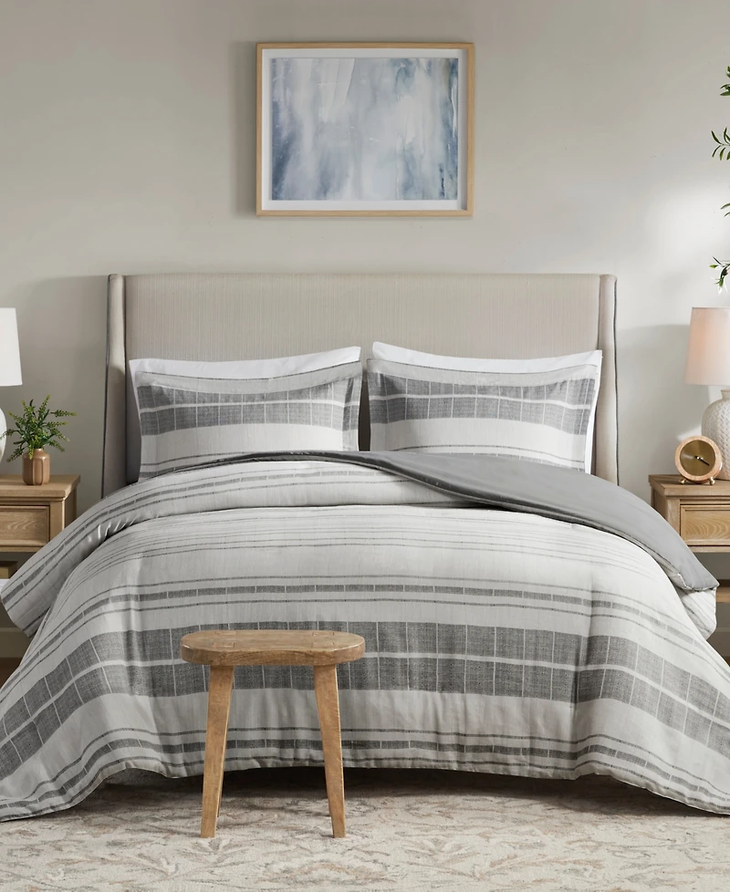 Madison Park Rhodes Stripe 3-Pc. Duvet Cover Set, King/California King