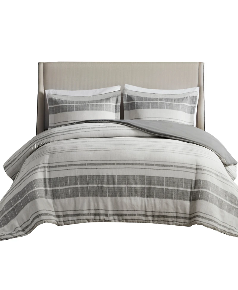 Madison Park Rhodes Stripe 3-Pc. Duvet Cover Set, Full/Queen