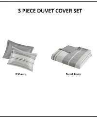 Madison Park Rhodes Stripe 3-Pc. Duvet Cover Set, Full/Queen
