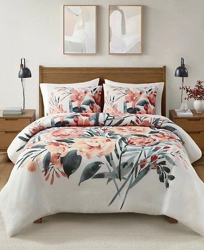 Madison Park Dahlia 3-Pc. Duvet Cover Set, King/California King