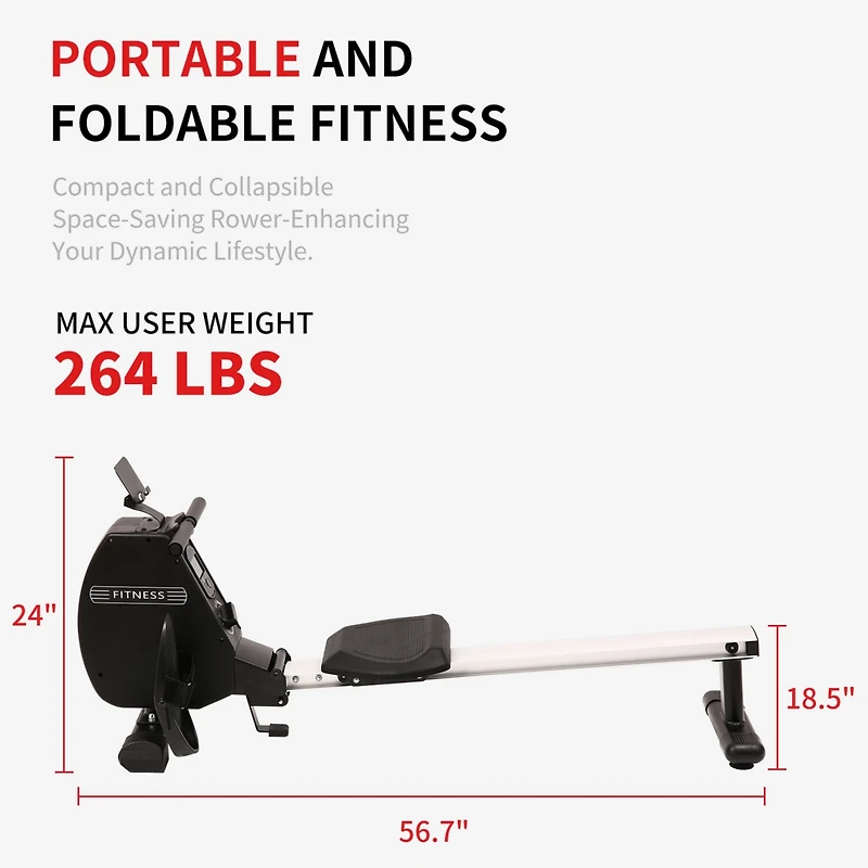 Streamdale Foldable Home Rowing Machine (264 lbs)