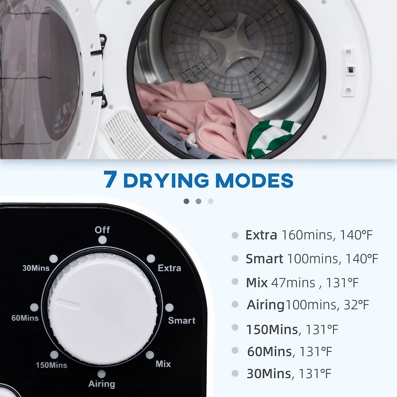 Compact Electric Clothes Dryer for Apartments and Dorms