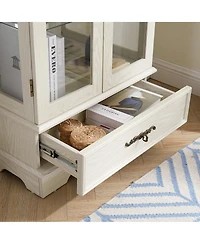 Simplie Fun Lighted Glass Display Cabinet with Adjustable Shelves