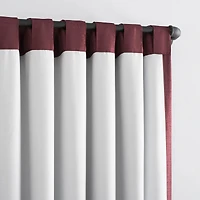 Evelina Faux Dupioni Silk Beaded Tassels Thermal Extreme 100% Blackout Back Tab Curtain Valance