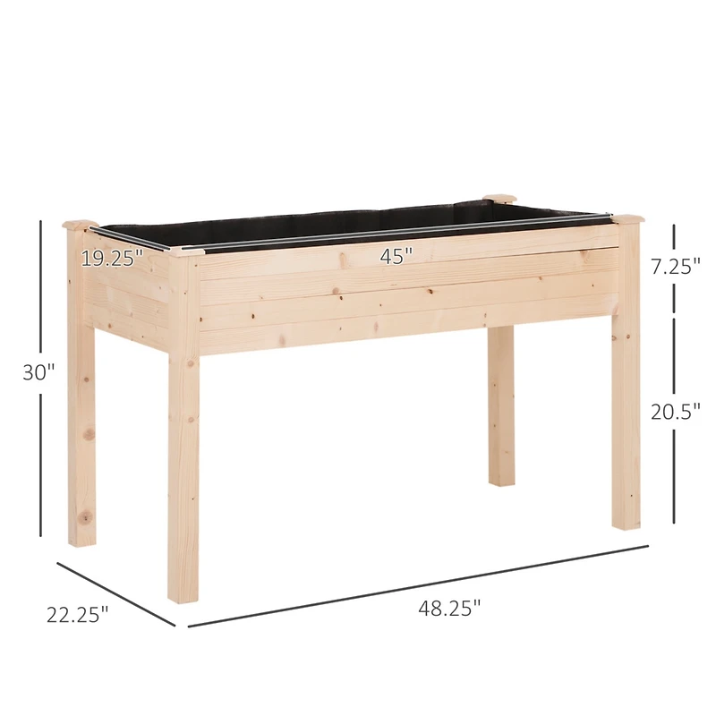 Elevated Garden Bed with Self-Draining Liner