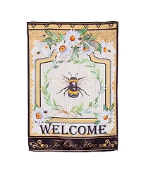 Evergreen Humble Bee Suede Garden Flag