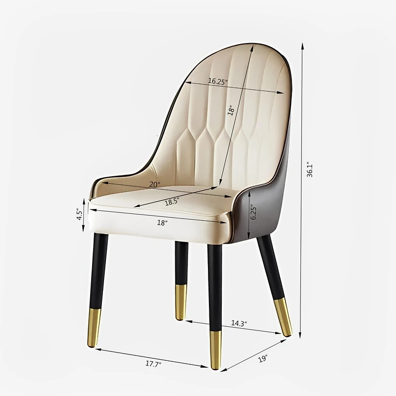 Streamdale Modern Pu Leather Dining Chair (Set of 2)