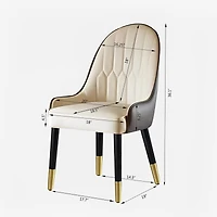Streamdale Modern Pu Leather Dining Chair (Set of 2)