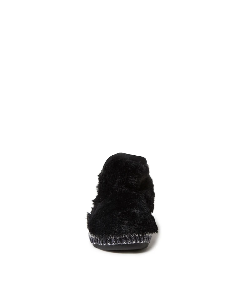 Dearfoams Girls Charlotte Fuzzy Bootie Slipper