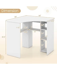 L-Shaped Computer Desk with Storage Shelves Adjustable Shelf for Home Office
