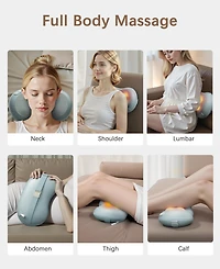 Shiatsu Massage Cushion with Heat, Full-Body Back, Neck, and Lumbar Relief, Usb Powered for Home, Office, or Car Use