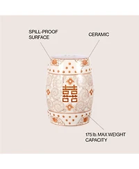 Jonathan Y Double Chinoiserie Ceramic Drum Garden Stool