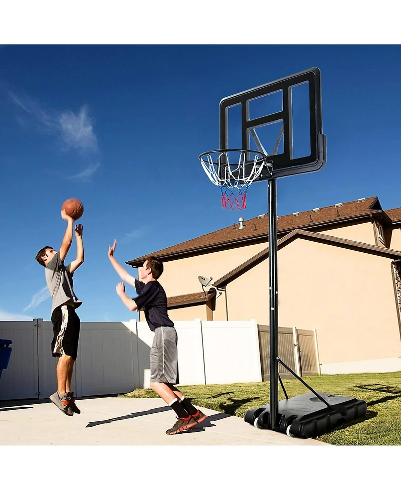 Adjustable Portable Basketball Hoop Stand with Shatterproof Backboard Wheels