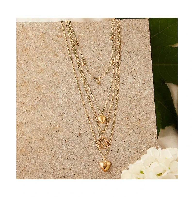 Sohi Women's Heart Layered Necklace