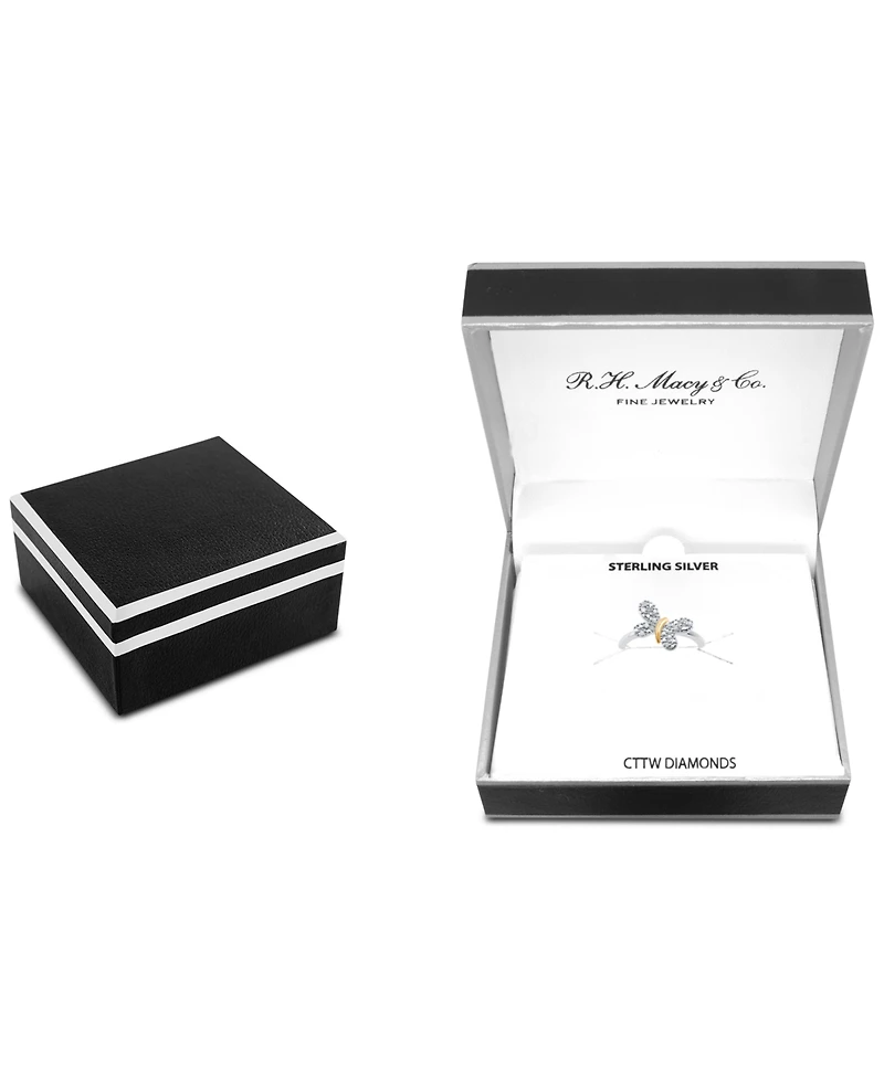 Diamond Butterfly Ring (1/10 ct. t.w.) Sterling Silver & 14k Gold-Plate