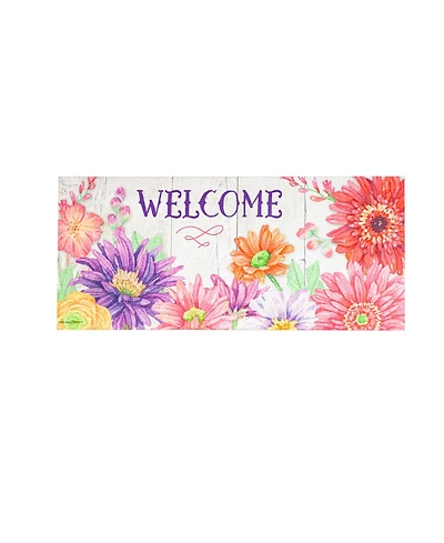 Evergreen Welcome Home Spring Sassafras Indoor Outdoor Switch Doormat 1'10"x10" Multicolored