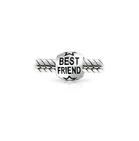 Bling Jewelry Word Best Friend Star Bff Charm Barrel Bead Oxidized Sterling Silver Fits European Bracelet