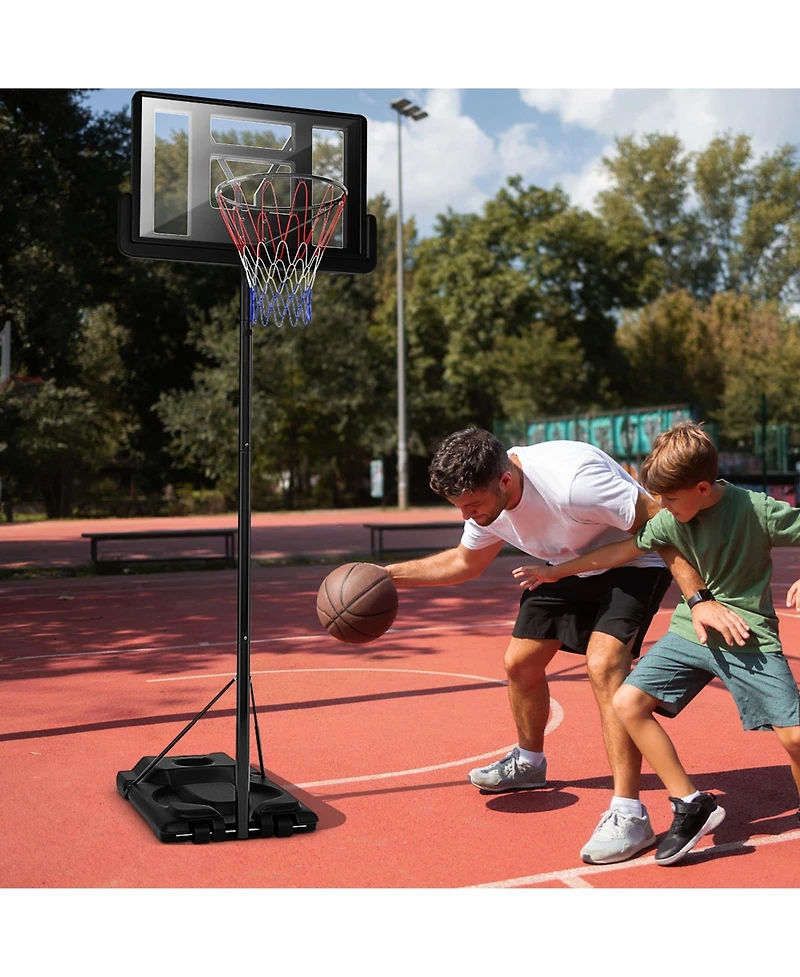 Height Adjustable Portable Shatterproof Backboard Basketball Hoop with 2 Nets